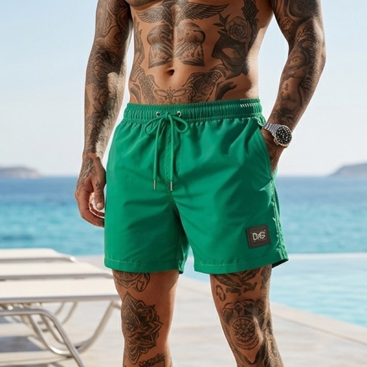 Мъжки бански шорти Dolce & Gabbana Emerald